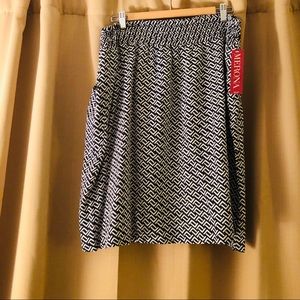 NWT Navy & White Modern Print Circle Skirt XXL